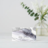 Carte De Visite arrière - plan d'agate gris aquarelle (Debout devant)