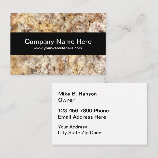 Carte De Visite Arrière - plan d'apparence en pierre de constructi (Devant / Derrière)