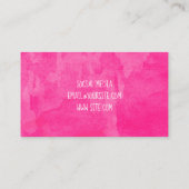 Carte De Visite Arrière - plan d'aquarelle rose chaud (Dos)