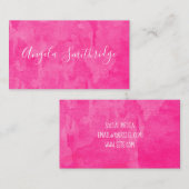 Carte De Visite Arrière - plan d'aquarelle rose chaud (Devant / Derrière)