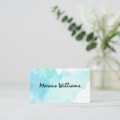 Carte De Visite Arrière - plan d'aquarelle simple (Debout devant)