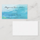 carte de visite arrière - plan d'aquarelle Turquoi (Devant / Derrière)