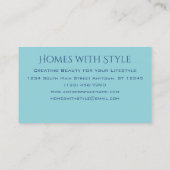 Carte De Visite Arrière - plan d'aquarelle turquoise avec bande de (Dos)