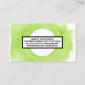 Carte De Visite Arrière - plan d'aquarelle verte | Artistique (Dos)