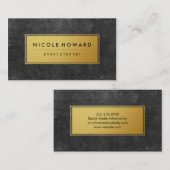 Carte De Visite Arrière - plan d'armature or élégant (Devant / Derrière)