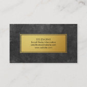 Carte De Visite Arrière - plan d'armature or élégant (Dos)