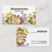 Carte De Visite arrière - plan d'automne de couleur d'eau avec feu (Devant / Derrière)