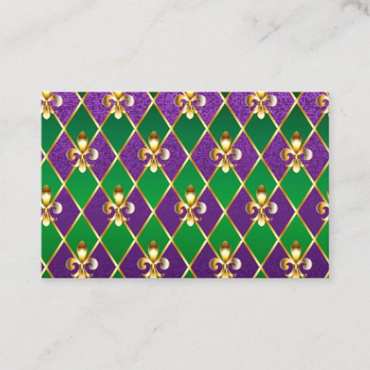 Carte De Visite Arrière - plan de bijoux Mardi Gras (Devant)