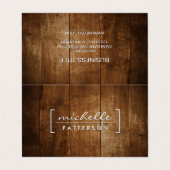 Carte De Visite Arrière - plan de bois (Extérieur déplié)