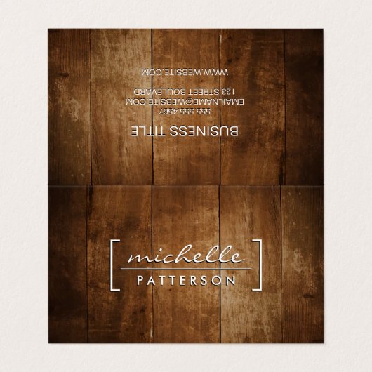 Carte De Visite Arrière - plan de bois (Extérieur déplié)