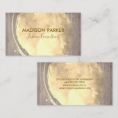 Carte De Visite Arrière - plan de bois brossé or contemporain (Devant / Derrière)