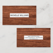 Carte De Visite Arrière - plan de bois de bois (Devant / Derrière)