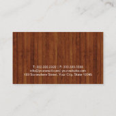 Carte De Visite Arrière - plan de bois moderne ciseaux et peigne S (Dos)