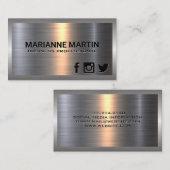 Carte De Visite Arrière - plan de brillance métallique | Icônes de (Devant / Derrière)