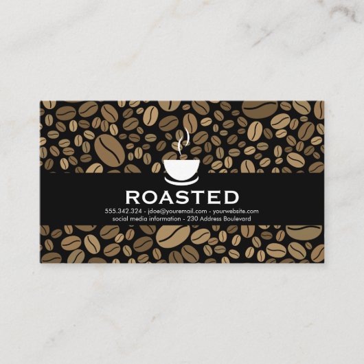 Carte De Visite Arrière - plan de café (Devant)