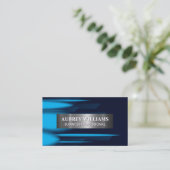 Carte De Visite Arrière - plan de calques bleus Abstraits (Debout devant)