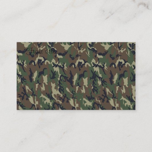 Carte De Visite Arrière - plan de Camouflage de forêt militaire (Devant)