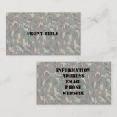 Carte De Visite Arrière - plan de camouflage Woodland éclairé (Devant / Derrière)