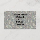 Carte De Visite Arrière - plan de camouflage Woodland éclairé (Dos)