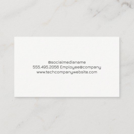 Carte De Visite Arrière - plan de codage | Développeur logiciel (Dos)