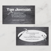 Carte De Visite arrière - plan de construction en bois noir (Devant / Derrière)