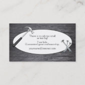 Carte De Visite arrière - plan de construction en bois noir (Dos)