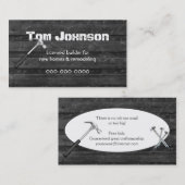 Carte De Visite arrière - plan de construction en bois noir (Devant / Derrière)