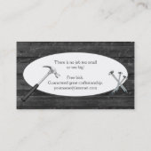 Carte De Visite arrière - plan de construction en bois noir (Dos)