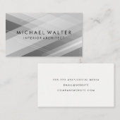 Carte De Visite Arrière - plan de couche de gris géométrique (Devant / Derrière)
