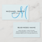 Carte De Visite Arrière - plan de couleur de brouillard Monogramme (Devant / Derrière)