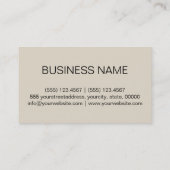 Carte De Visite Arrière - plan de couleur d'os (Dos)