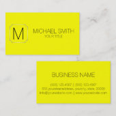 Carte De Visite Arrière - plan de couleur jaune (Devant / Derrière)