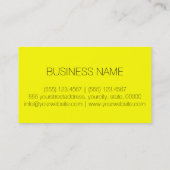 Carte De Visite Arrière - plan de couleur jaune (Dos)