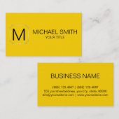 Carte De Visite Arrière - plan de couleur jaune cyber (Devant / Derrière)