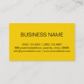 Carte De Visite Arrière - plan de couleur jaune cyber (Dos)