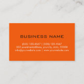 Carte De Visite arrière - plan de couleur Monogramme Orange (Panto (Dos)
