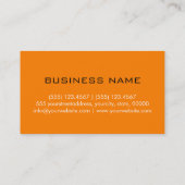 Carte De Visite arrière - plan de couleur orange monogramme (Dos)