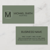 Carte De Visite Arrière - plan de couleur verte Camouflage (Devant / Derrière)