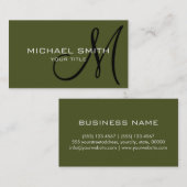 Carte De Visite arrière - plan de couleur verte de l'armée de mono (Devant / Derrière)