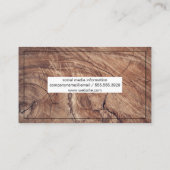 Carte De Visite Arrière - plan de coupe de grains de bois (Dos)