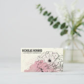 Carte De Visite Arrière - plan de dessin floral (Debout devant)