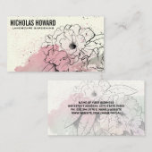 Carte De Visite Arrière - plan de dessin floral (Devant / Derrière)