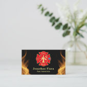 Carte De Visite Arrière - plan de feu avec l'Emblème pompier du se (Debout devant)