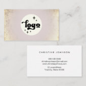 Carte De Visite arrière - plan de feuille gris et faux or (Devant / Derrière)