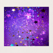 Carte De Visite Arrière - plan de feuille violet avec étoiles (Extérieur déplié)