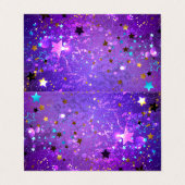 Carte De Visite Arrière - plan de feuille violet avec étoiles (Extérieur déplié)