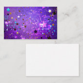 Carte De Visite Arrière - plan de feuille violet avec étoiles (Devant / Derrière)