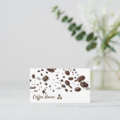 Carte De Visite Arrière - plan de fèves de café (Debout devant)