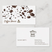 Carte De Visite Arrière - plan de fèves de café (Devant / Derrière)