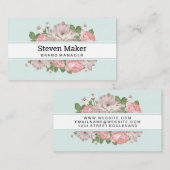 Carte De Visite Arrière - plan de fleurs (Devant / Derrière)